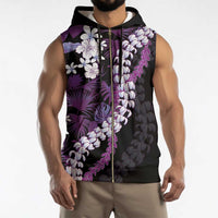 Poni Aloha Hawaii Lei Sleeveless Zip Hoodie Tropical Flowers Elegant Vibe - Polynesian Pride