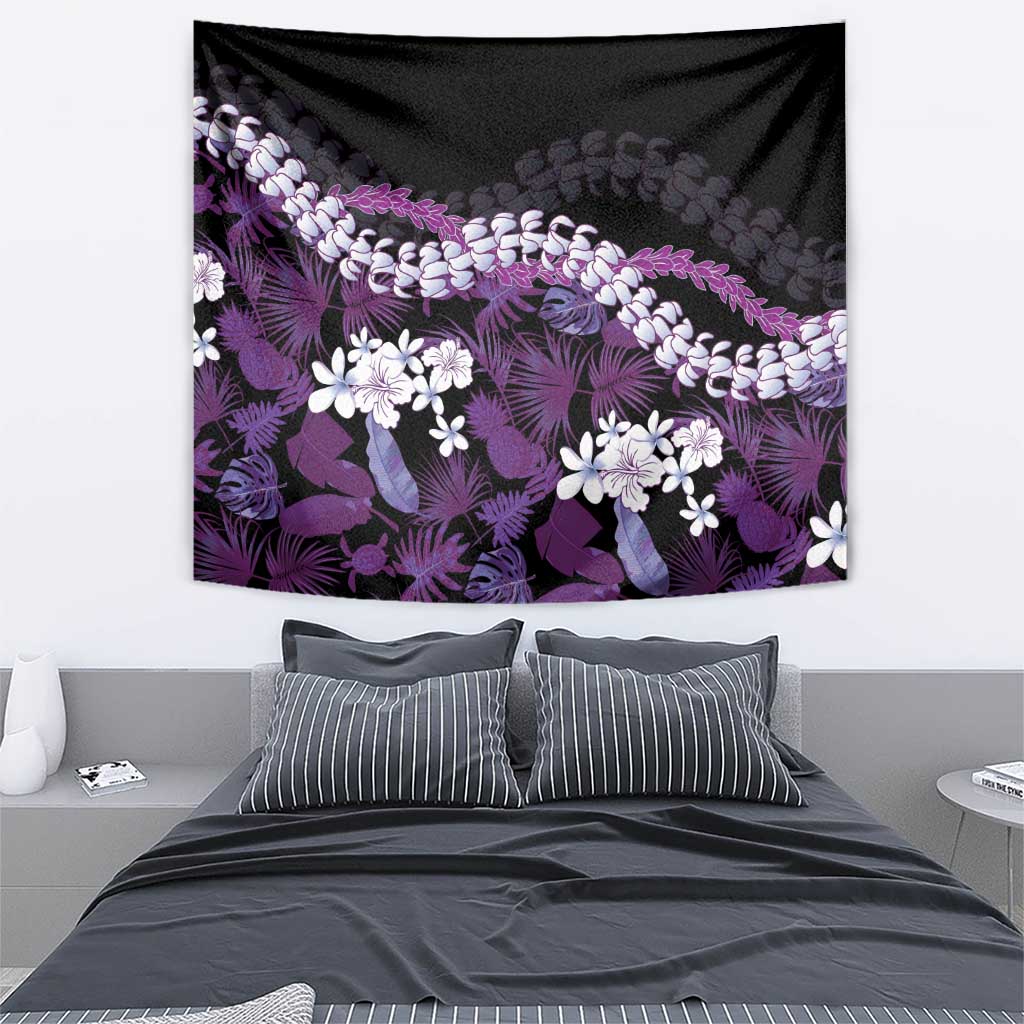 Poni Aloha Hawaii Lei Tapestry Tropical Flowers Elegant Vibe - Polynesian Pride