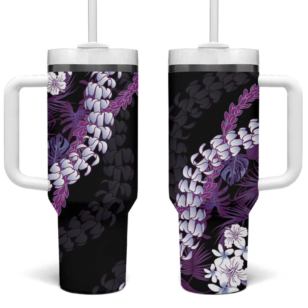 Poni Aloha Hawaii Lei Tumbler With Handle Tropical Flowers Elegant Vibe - Polynesian Pride