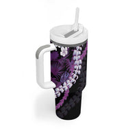 Poni Aloha Hawaii Lei Tumbler With Handle Tropical Flowers Elegant Vibe - Polynesian Pride