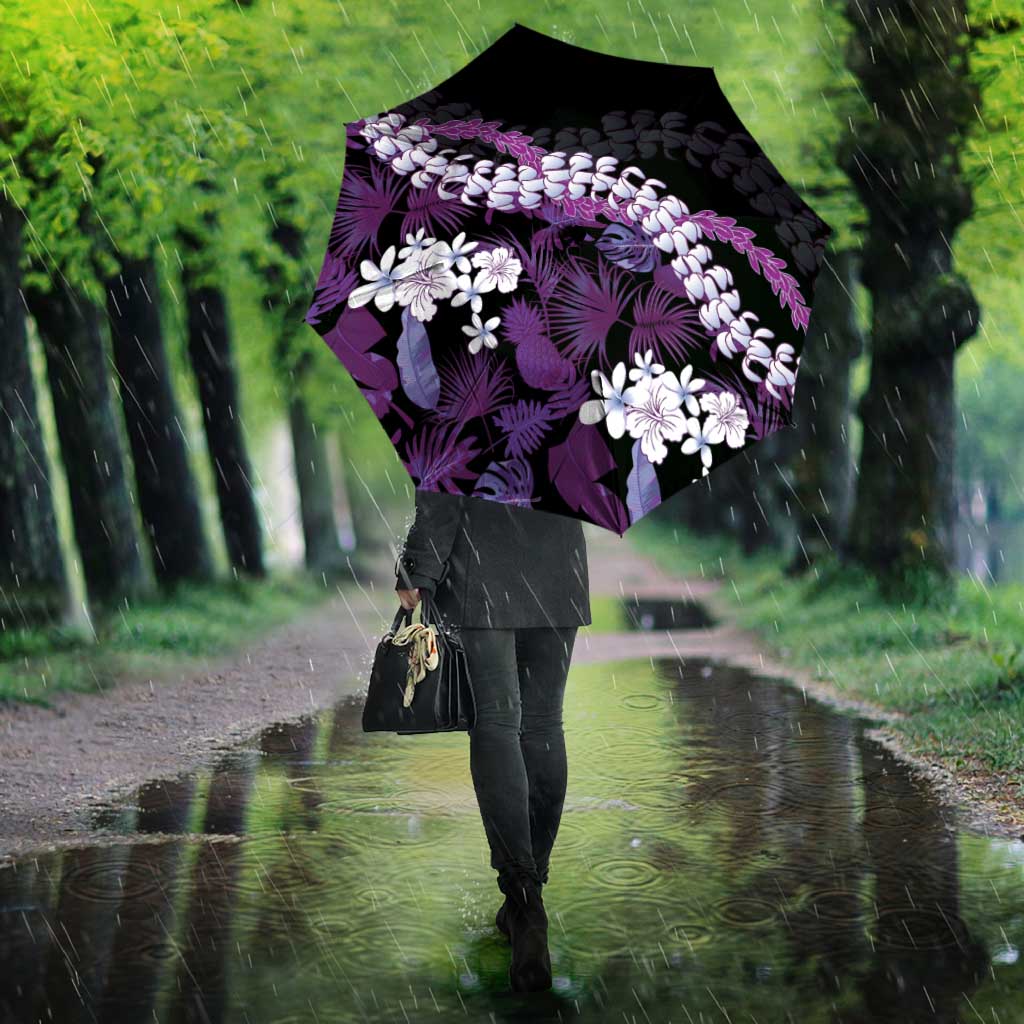 Poni Aloha Hawaii Lei Umbrella Tropical Flowers Elegant Vibe - Polynesian Pride