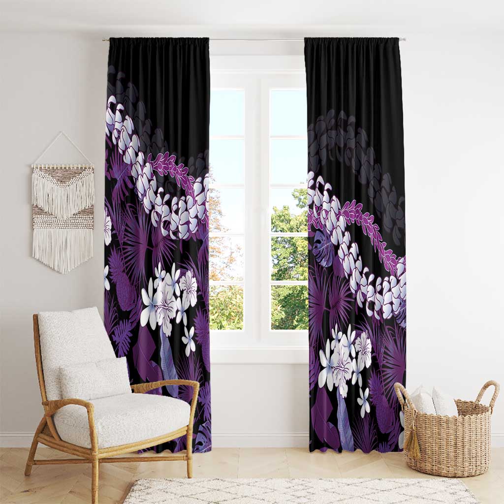 Poni Aloha Hawaii Lei Window Curtain Tropical Flowers Elegant Vibe - Polynesian Pride