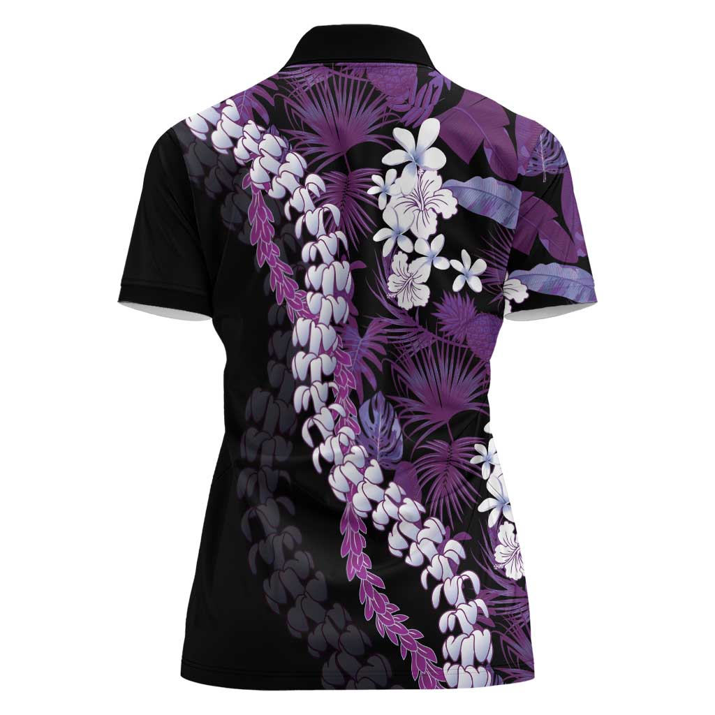 Poni Aloha Hawaii Lei Women Polo Shirt Tropical Flowers Elegant Vibe - Polynesian Pride