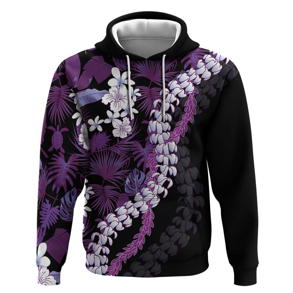 Poni Aloha Hawaii Lei Zip Hoodie Tropical Flowers Elegant Vibe - Polynesian Pride