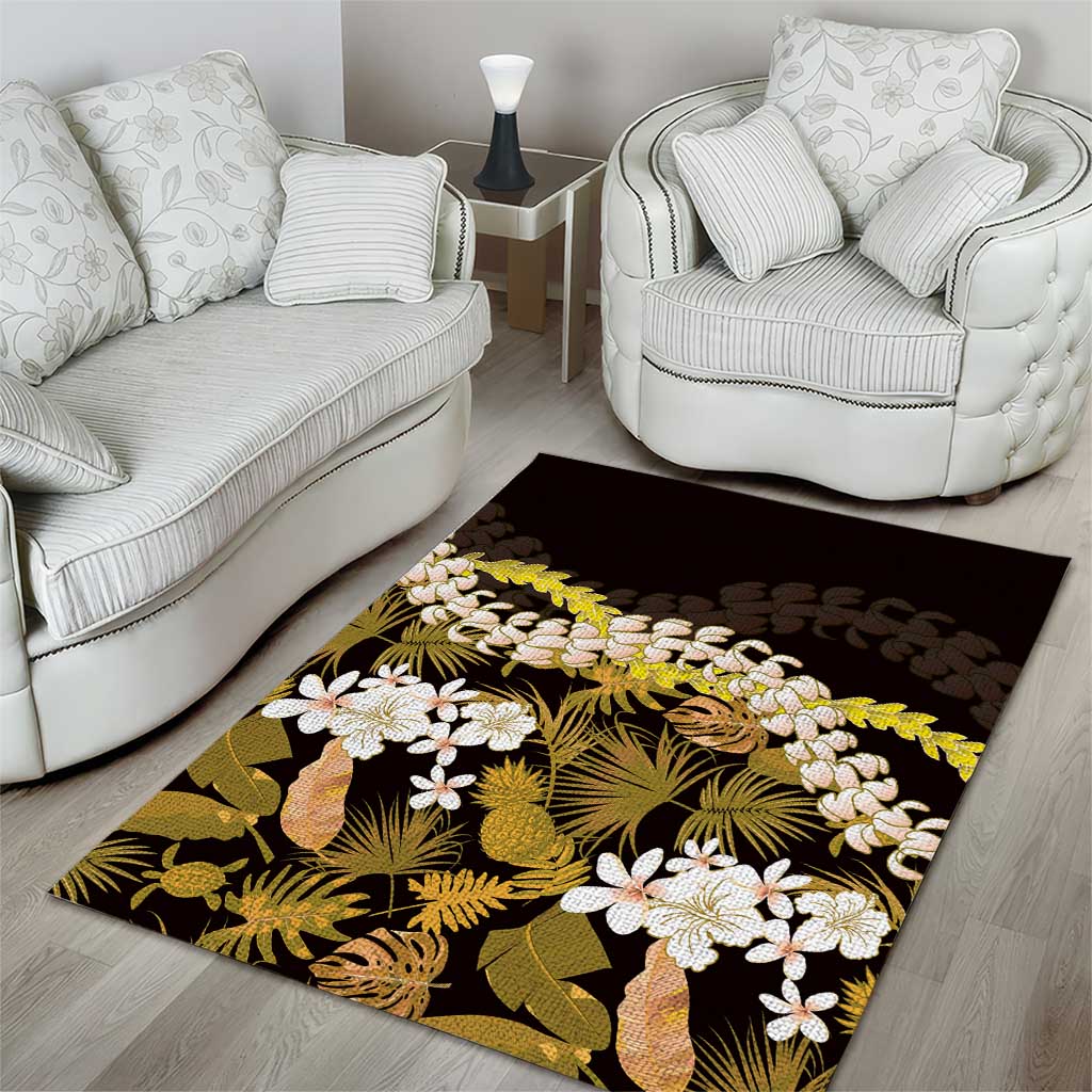Kula Aloha Hawaii Lei Area Rug Tropical Flowers Elegant Vibe - Polynesian Pride