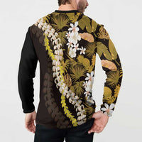 Kula Aloha Hawaii Lei Button Sweatshirt Tropical Flowers Elegant Vibe - Polynesian Pride
