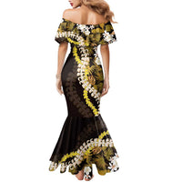 Kula Aloha Hawaii Lei Family Matching Mermaid Dress and Hawaiian Shirt Tropical Flowers Elegant Vibe - Polynesian Pride