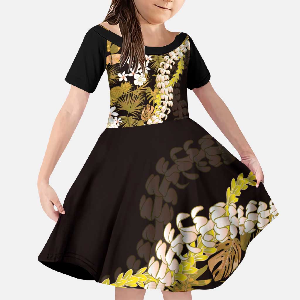 Kula Aloha Hawaii Lei Family Matching Off Shoulder Maxi Dress and Hawaiian Shirt Tropical Flowers Elegant Vibe - Polynesian Pride