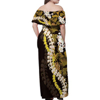 Kula Aloha Hawaii Lei Family Matching Off Shoulder Maxi Dress and Hawaiian Shirt Tropical Flowers Elegant Vibe - Polynesian Pride