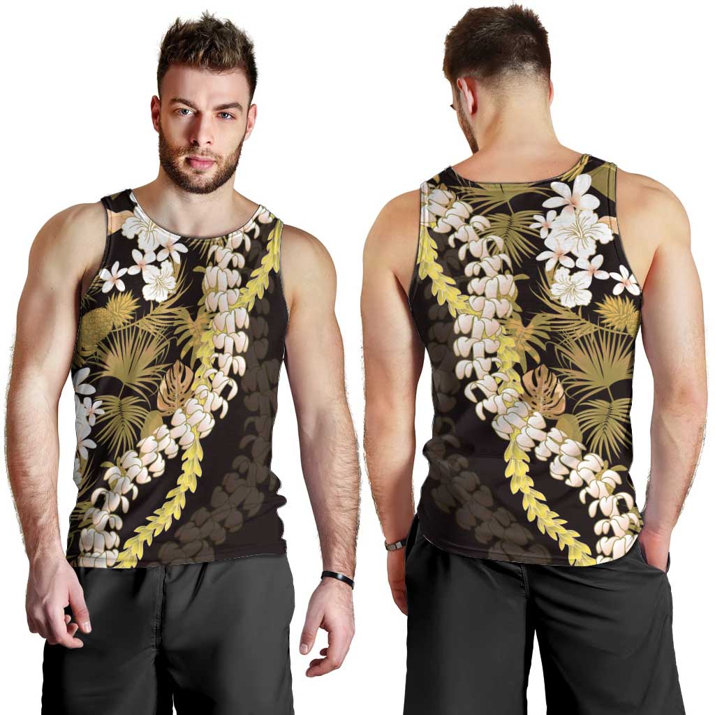 Kula Aloha Hawaii Lei Men Tank Top Tropical Flowers Elegant Vibe - Polynesian Pride