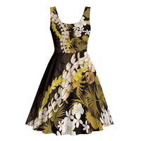 Kula Aloha Hawaii Lei Midi Dress Tropical Flowers Elegant Vibe - Polynesian Pride