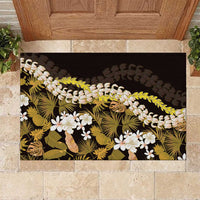 Kula Aloha Hawaii Lei Rubber Doormat Tropical Flowers Elegant Vibe - Polynesian Pride