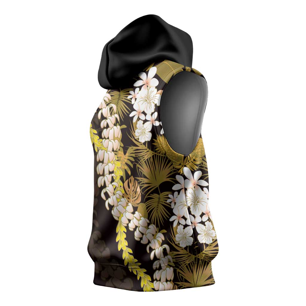 Kula Aloha Hawaii Lei Sleeveless Hoodie Tropical Flowers Elegant Vibe - Polynesian Pride