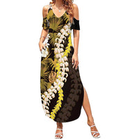 Kula Aloha Hawaii Lei Summer Maxi Dress Tropical Flowers Elegant Vibe - Polynesian Pride
