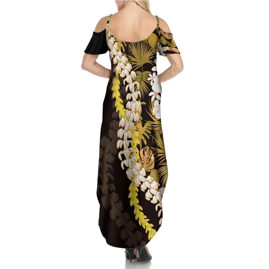 Kula Aloha Hawaii Lei Summer Maxi Dress Tropical Flowers Elegant Vibe - Polynesian Pride