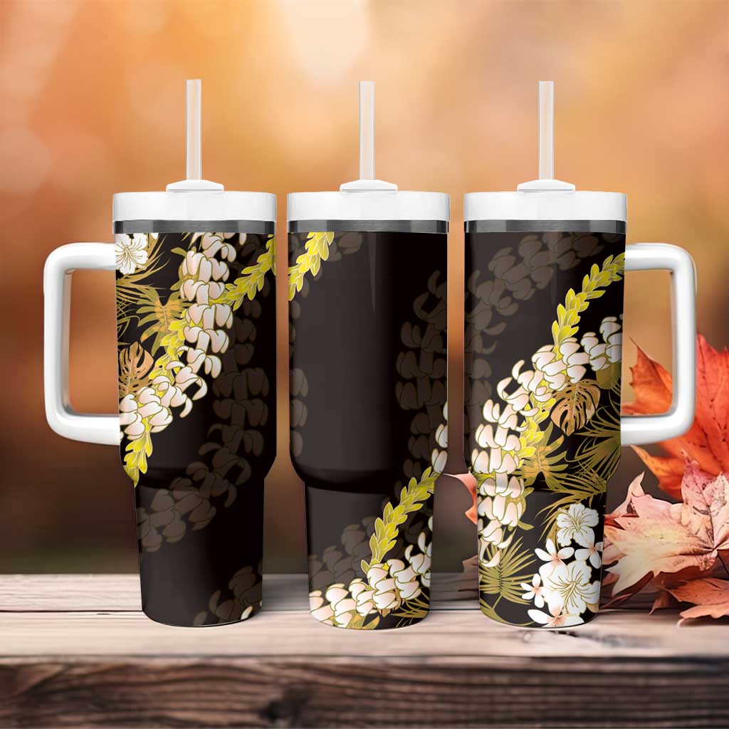 Kula Aloha Hawaii Lei Tumbler With Handle Tropical Flowers Elegant Vibe - Polynesian Pride