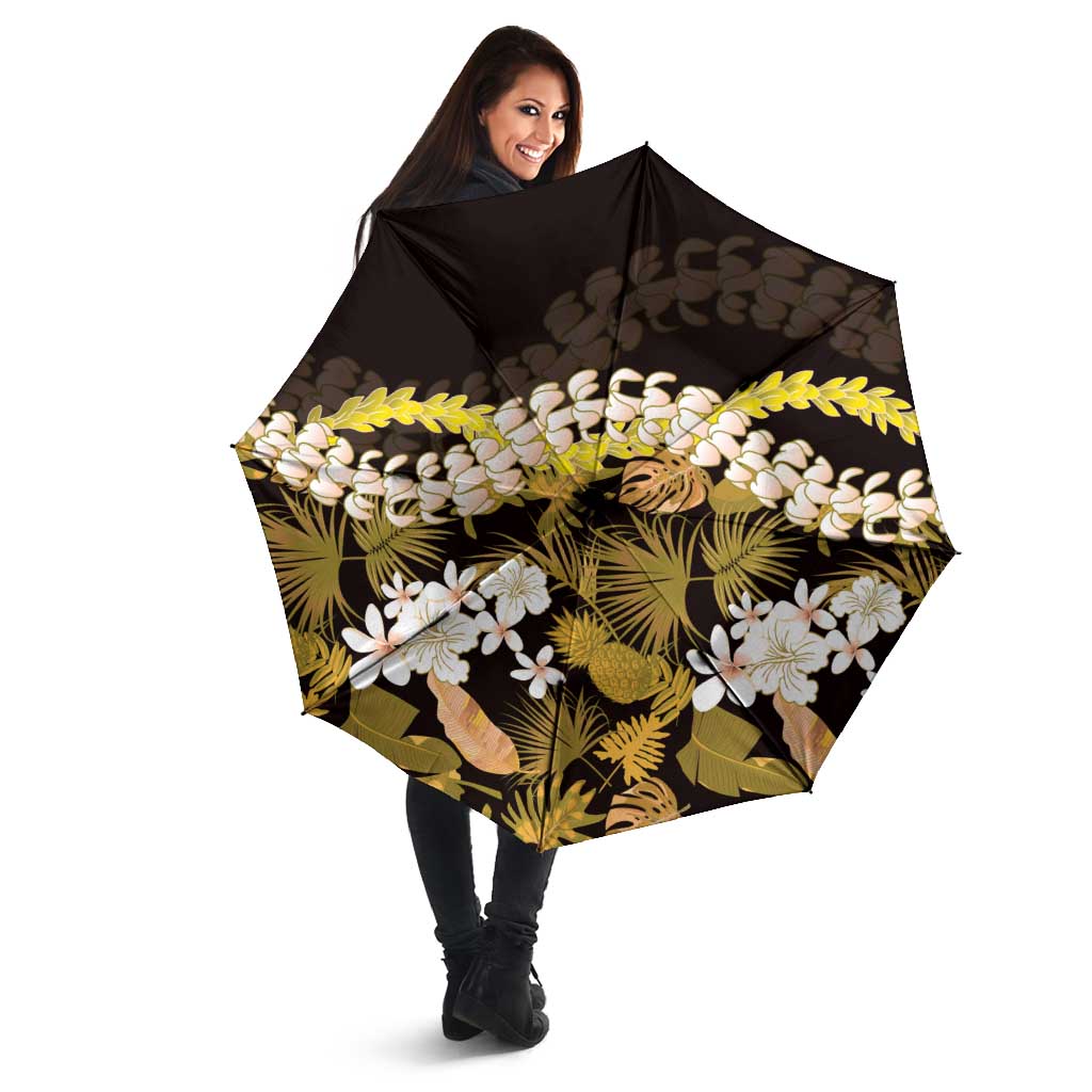 Kula Aloha Hawaii Lei Umbrella Tropical Flowers Elegant Vibe - Polynesian Pride