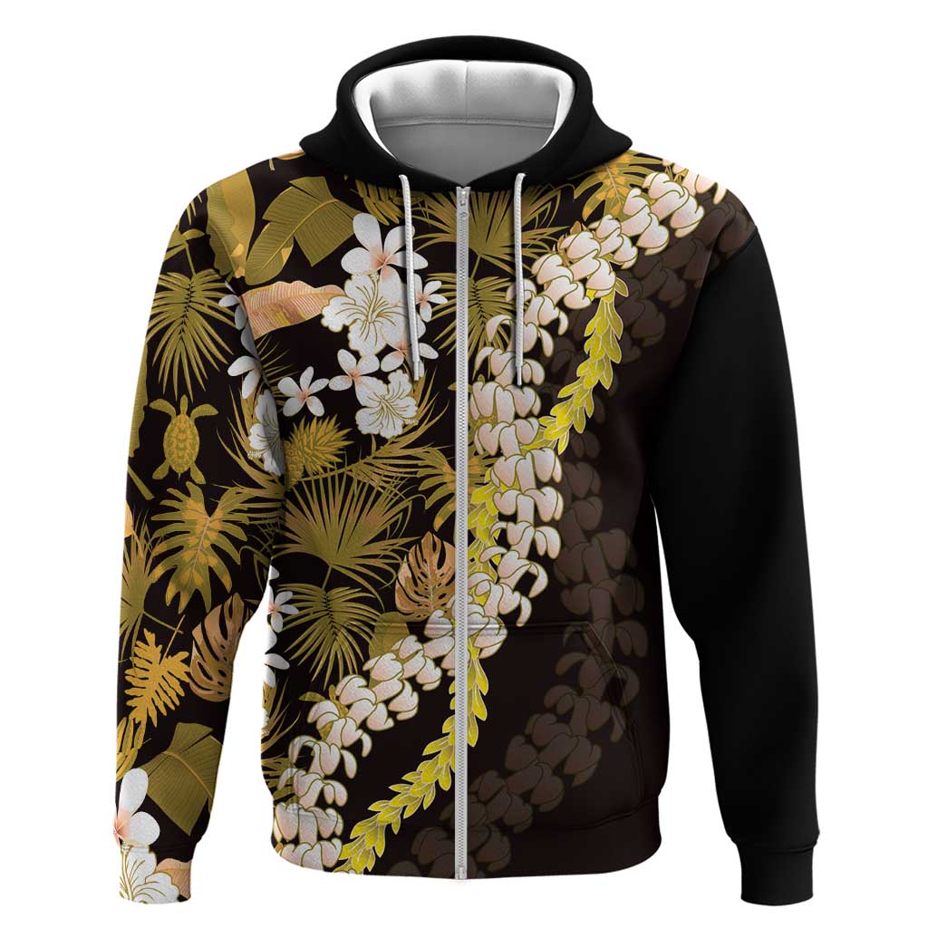 Kula Aloha Hawaii Lei Zip Hoodie Tropical Flowers Elegant Vibe - Polynesian Pride