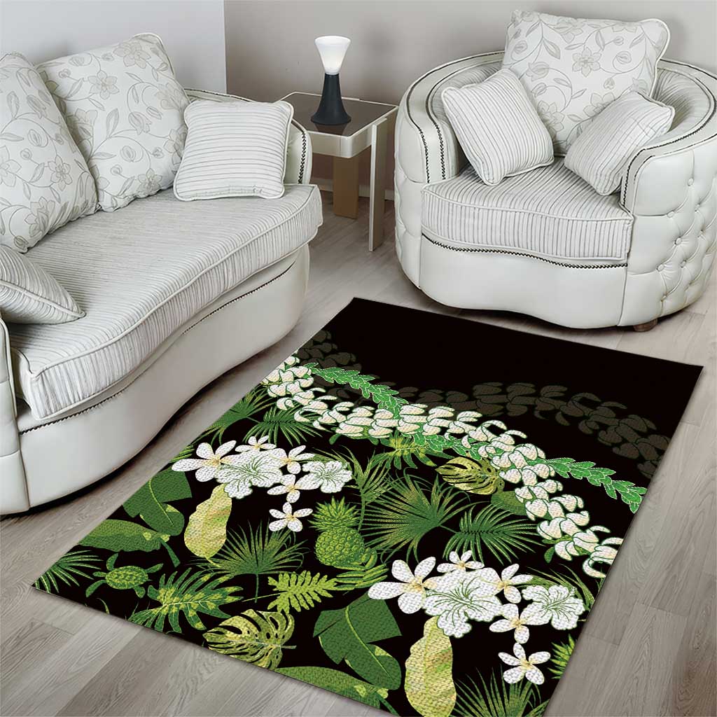 Omaomao Aloha Hawaii Lei Area Rug Tropical Flowers Elegant Vibe - Polynesian Pride