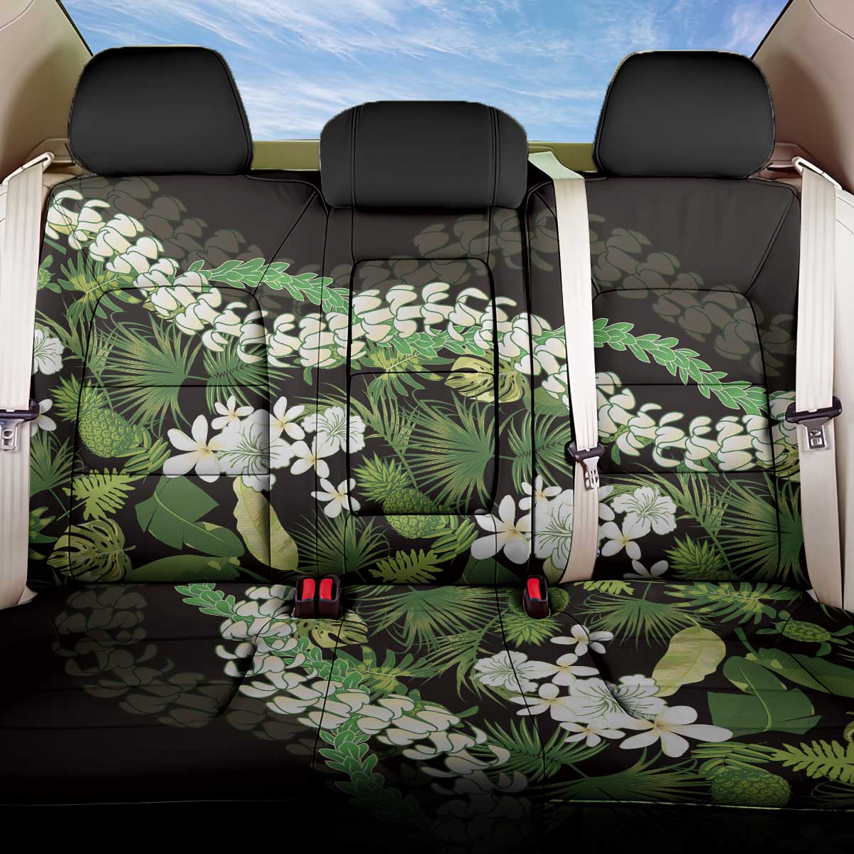 Omaomao Aloha Hawaii Lei Back Car Seat Cover Tropical Flowers Elegant Vibe - Polynesian Pride