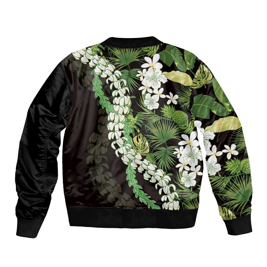 Omaomao Aloha Hawaii Lei Bomber Jacket Tropical Flowers Elegant Vibe LT14 - Polynesian Pride