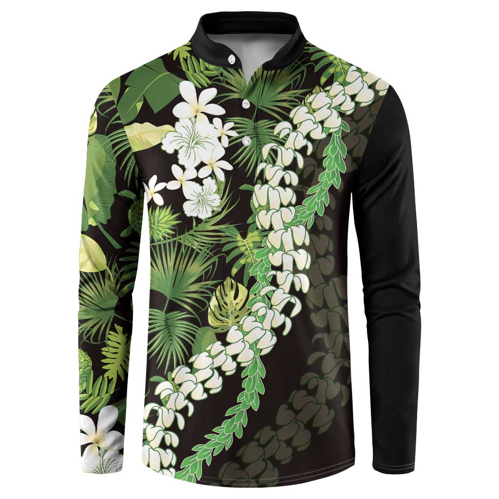 Omaomao Aloha Hawaii Lei Button Sweatshirt Tropical Flowers Elegant Vibe - Polynesian Pride