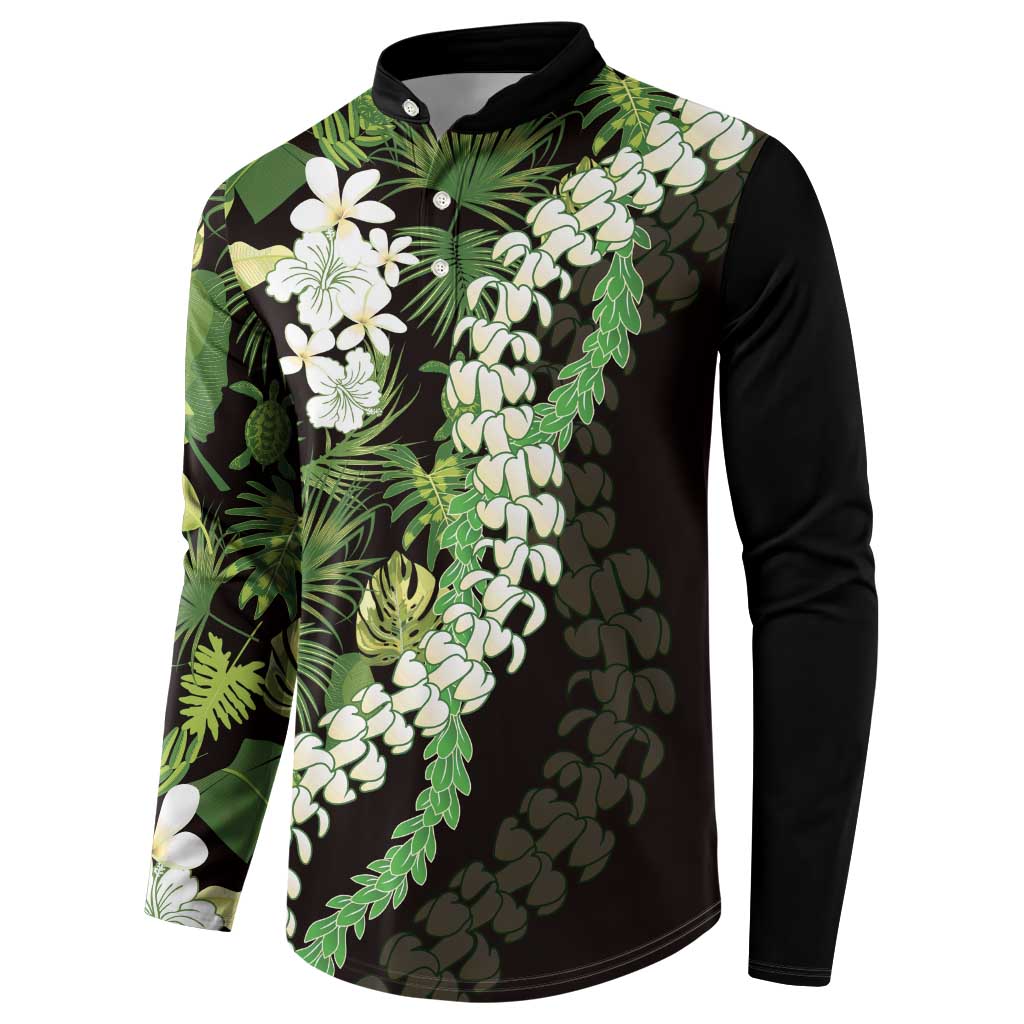 Omaomao Aloha Hawaii Lei Button Sweatshirt Tropical Flowers Elegant Vibe - Polynesian Pride