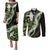 Omaomao Aloha Hawaii Lei Couples Matching Puletasi and Long Sleeve Button Shirt Tropical Flowers Elegant Vibe - Polynesian Pride