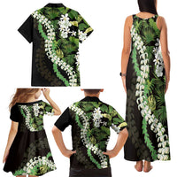 Omaomao Aloha Hawaii Lei Family Matching Tank Maxi Dress and Hawaiian Shirt Tropical Flowers Elegant Vibe - Polynesian Pride