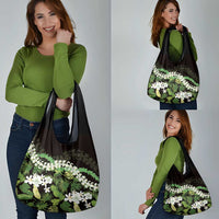 Omaomao Aloha Hawaii Lei Grocery Bag Tropical Flowers Elegant Vibe - Polynesian Pride