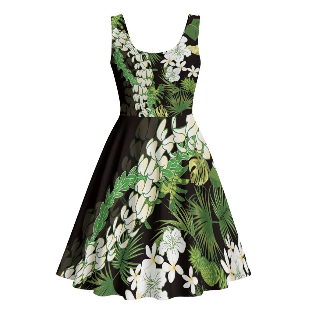 Omaomao Aloha Hawaii Lei Midi Dress Tropical Flowers Elegant Vibe - Polynesian Pride