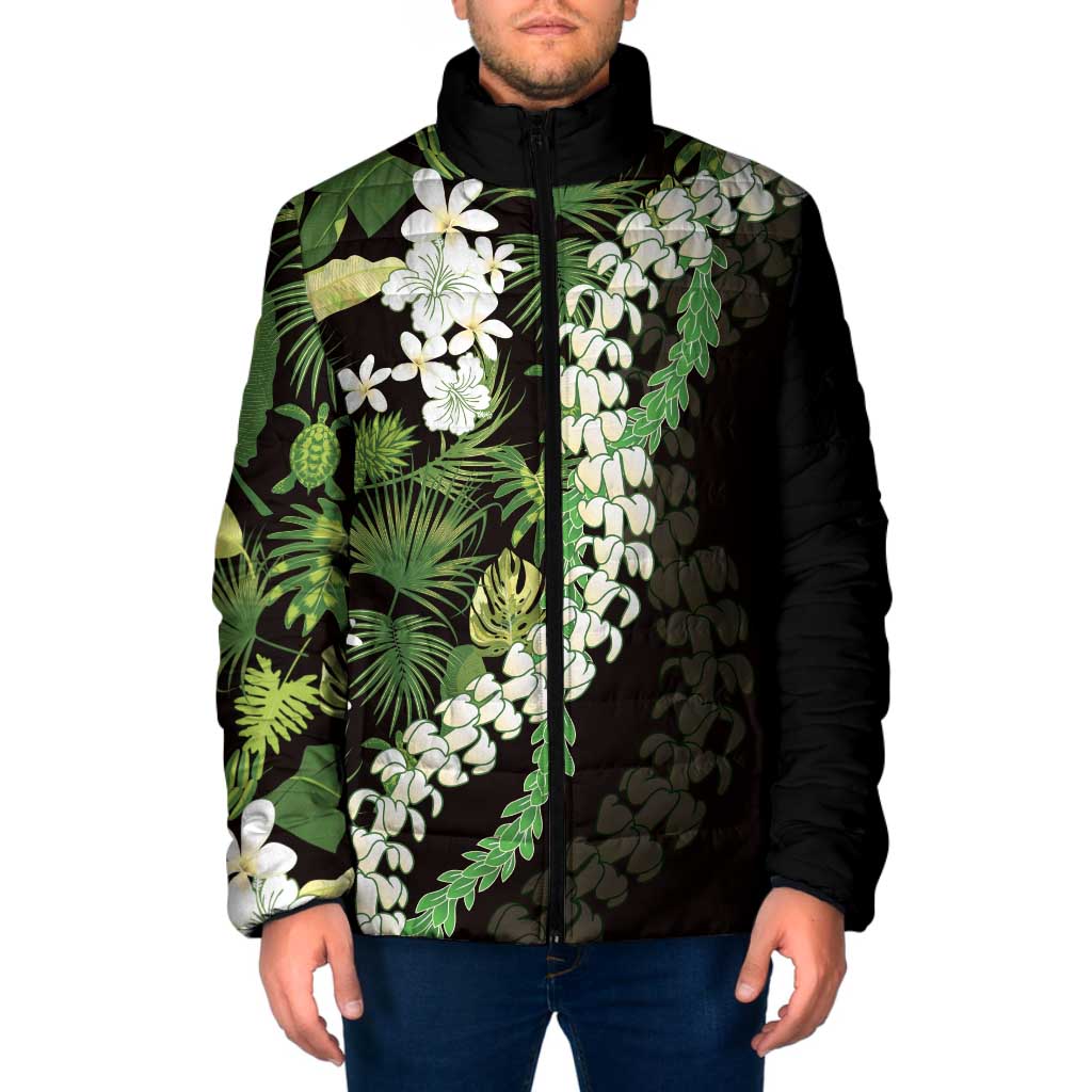 Omaomao Aloha Hawaii Lei Padded Jacket Tropical Flowers Elegant Vibe - Polynesian Pride