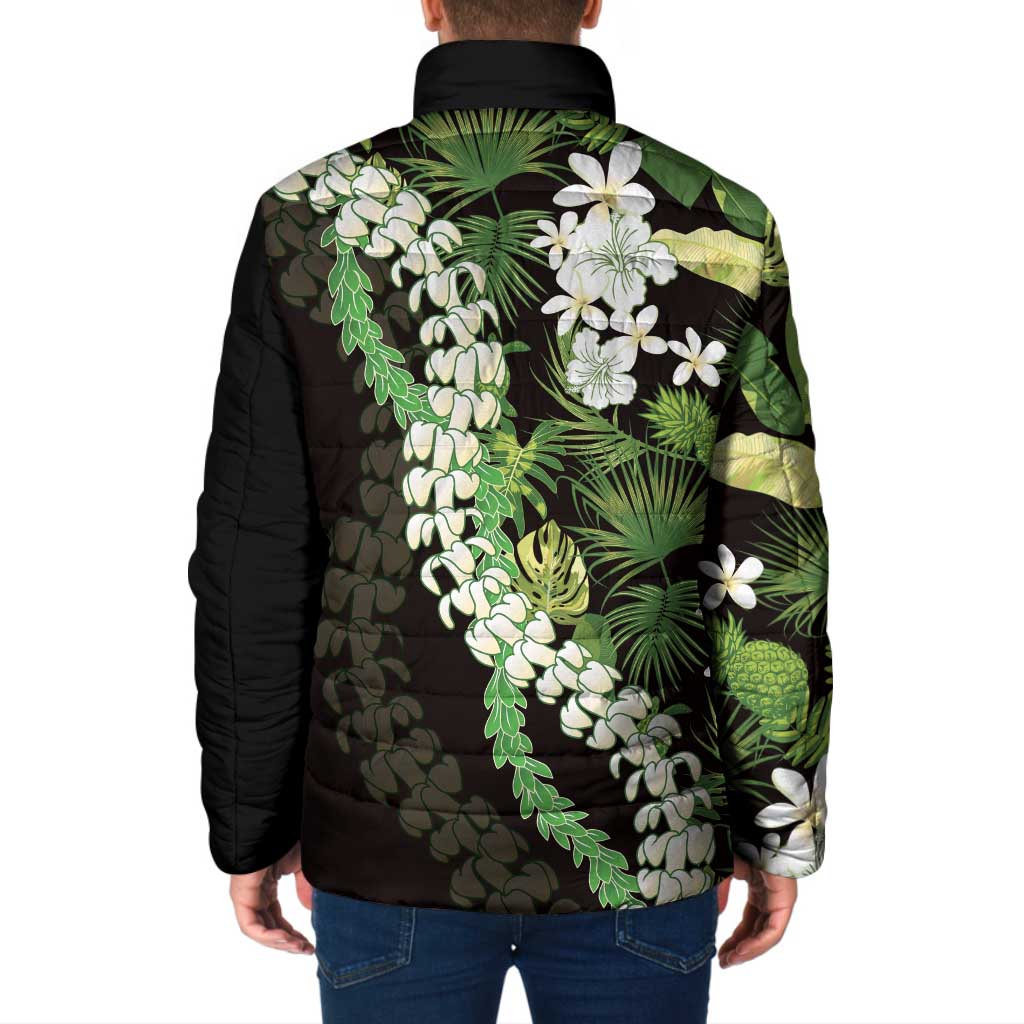 Omaomao Aloha Hawaii Lei Padded Jacket Tropical Flowers Elegant Vibe - Polynesian Pride