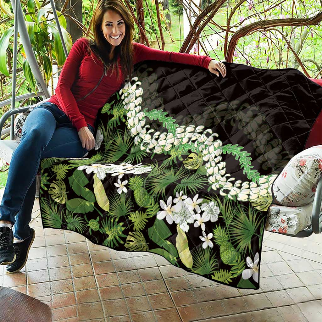 Omaomao Aloha Hawaii Lei Quilt Tropical Flowers Elegant Vibe - Polynesian Pride