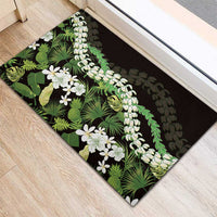 Omaomao Aloha Hawaii Lei Rubber Doormat Tropical Flowers Elegant Vibe - Polynesian Pride