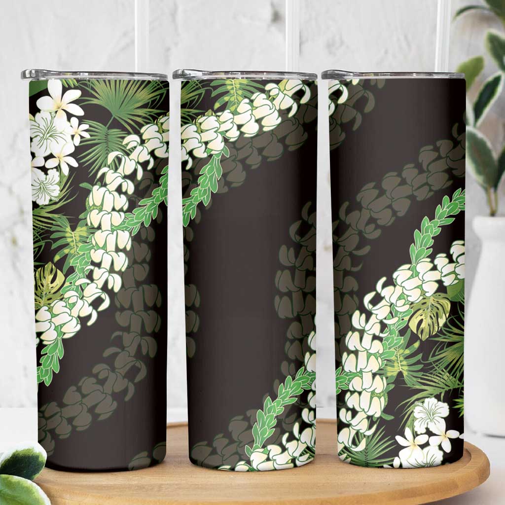 Omaomao Aloha Hawaii Lei Skinny Tumbler Tropical Flowers Elegant Vibe - Polynesian Pride