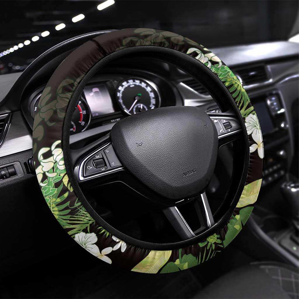 Omaomao Aloha Hawaii Lei Steering Wheel Cover Tropical Flowers Elegant Vibe - Polynesian Pride