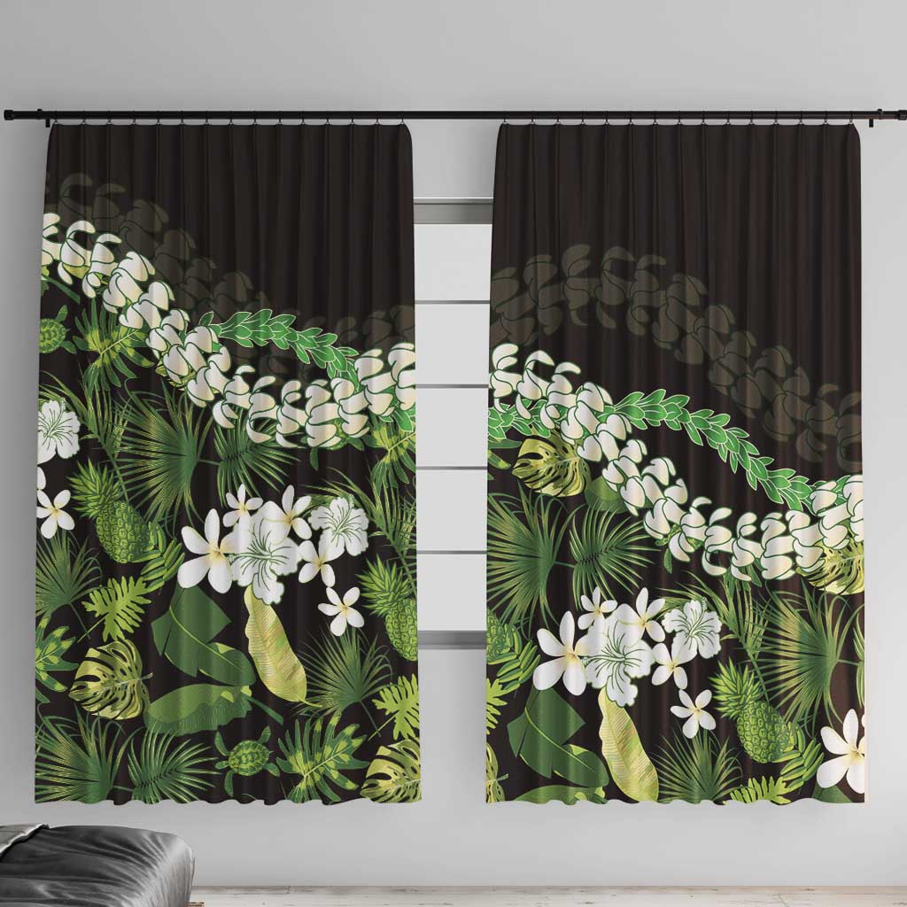 Omaomao Aloha Hawaii Lei Window Curtain Tropical Flowers Elegant Vibe - Polynesian Pride