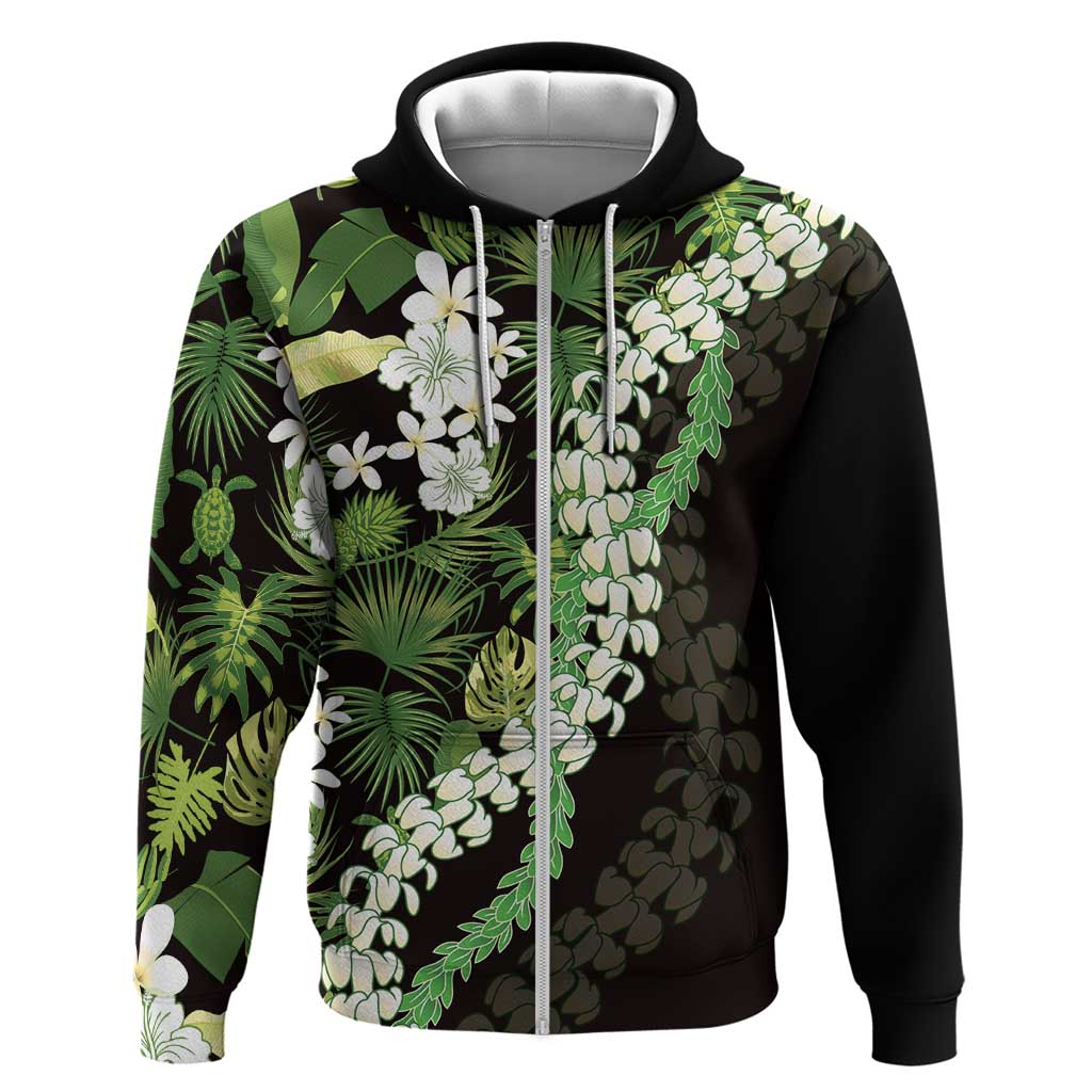 Omaomao Aloha Hawaii Lei Zip Hoodie Tropical Flowers Elegant Vibe - Polynesian Pride