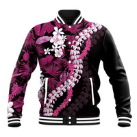 Akala Aloha Hawaii Lei Baseball Jacket Tropical Flowers Elegant Vibe - Polynesian Pride