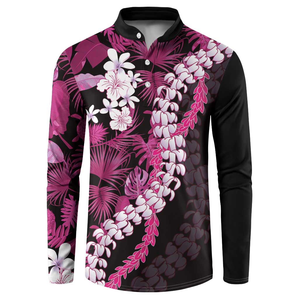 Akala Aloha Hawaii Lei Button Sweatshirt Tropical Flowers Elegant Vibe LT14 Pink - Polynesian Pride