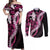 Akala Aloha Hawaii Lei Couples Matching Off Shoulder Maxi Dress and Long Sleeve Button Shirt Tropical Flowers Elegant Vibe - Polynesian Pride