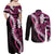 Akala Aloha Hawaii Lei Couples Matching Off Shoulder Maxi Dress and Long Sleeve Button Shirt Tropical Flowers Elegant Vibe - Polynesian Pride