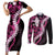 Akala Aloha Hawaii Lei Couples Matching Short Sleeve Bodycon Dress and Long Sleeve Button Shirt Tropical Flowers Elegant Vibe - Polynesian Pride