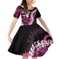 Akala Aloha Hawaii Lei Family Matching Off Shoulder Short Dress and Hawaiian Shirt Tropical Flowers Elegant Vibe - Polynesian Pride