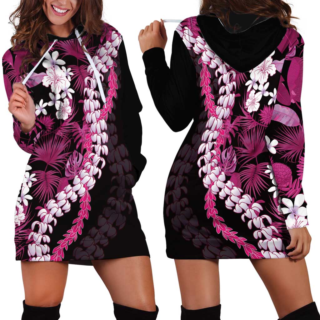 Akala Aloha Hawaii Lei Hoodie Dress Tropical Flowers Elegant Vibe - Polynesian Pride