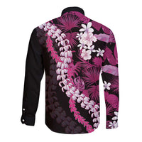 Akala Aloha Hawaii Lei Long Sleeve Button Shirt Tropical Flowers Elegant Vibe LT14 - Polynesian Pride