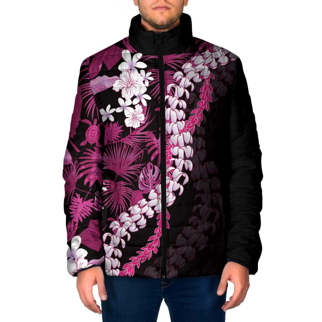 Akala Aloha Hawaii Lei Padded Jacket Tropical Flowers Elegant Vibe - Polynesian Pride