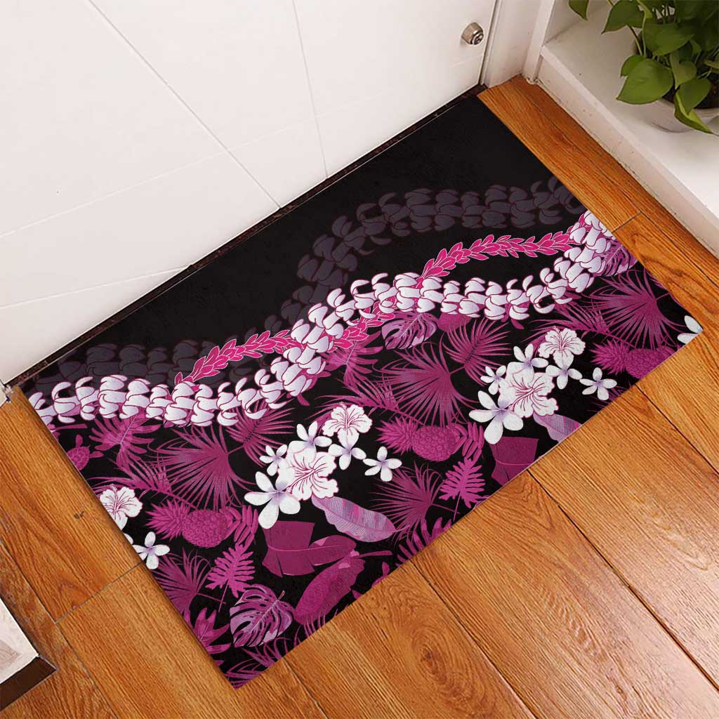 Akala Aloha Hawaii Lei Rubber Doormat Tropical Flowers Elegant Vibe LT14 - Polynesian Pride