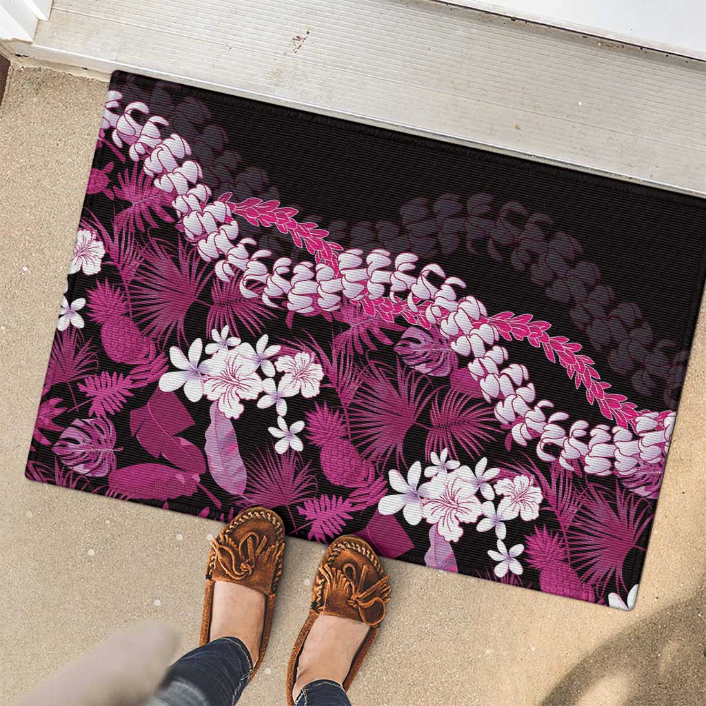 Akala Aloha Hawaii Lei Rubber Doormat Tropical Flowers Elegant Vibe LT14 - Polynesian Pride